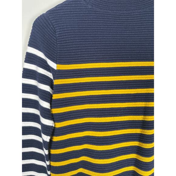 JOULES VALENCIA SWEATER PULLOVER‎ MOCK NECK STRIPED NAVY BLUE Nautical Size 6 - Picture 6 of 11